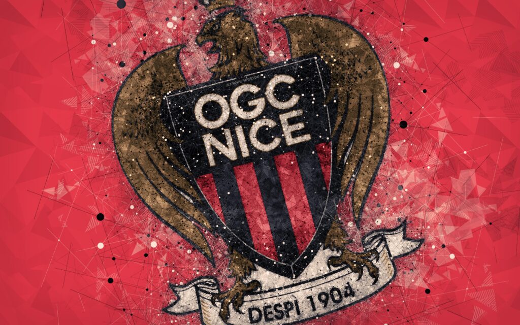 Download wallpapers OGC Nice, k, geometric art, French football