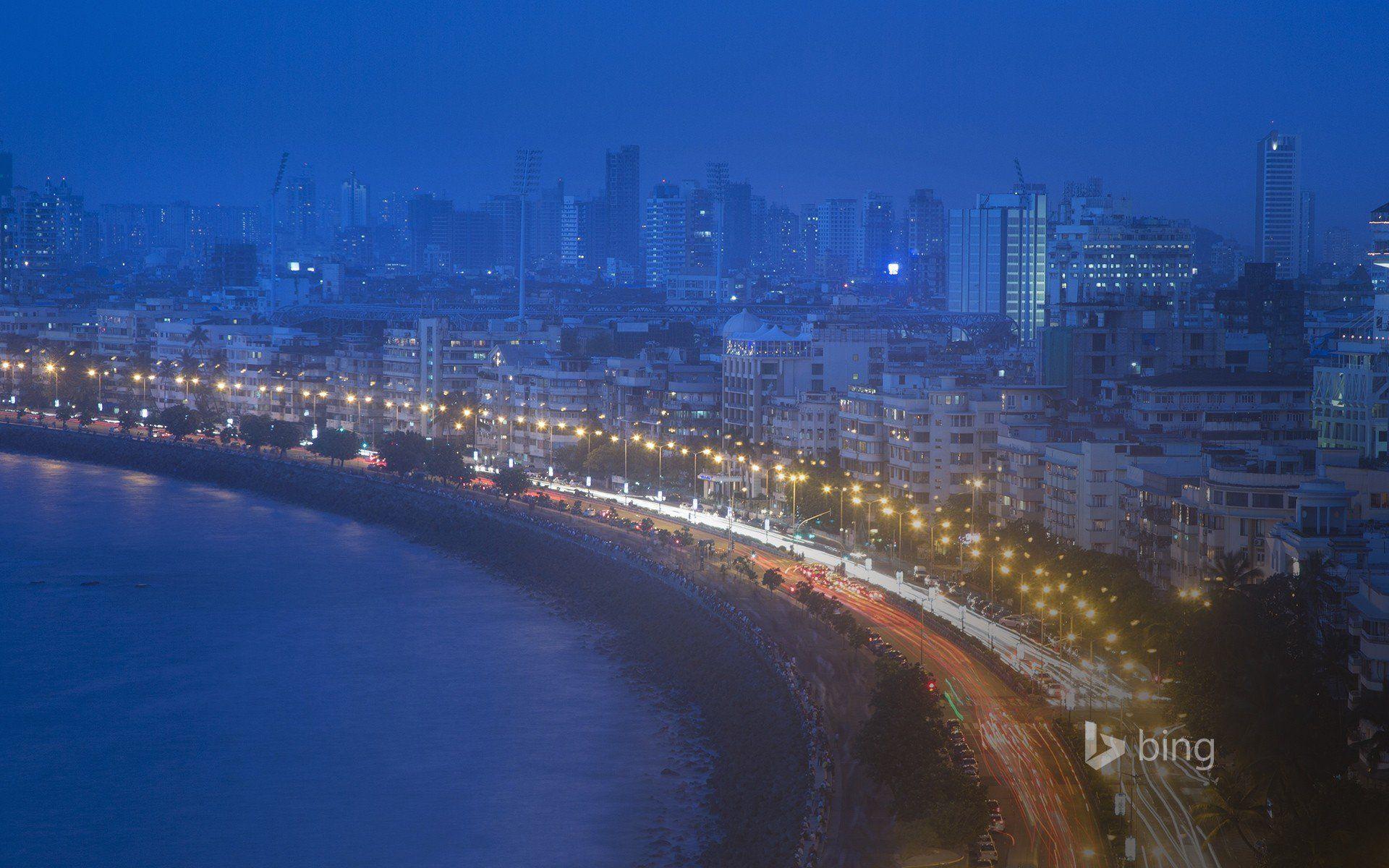Bing city lantern night cityscape traffic water building mumbai