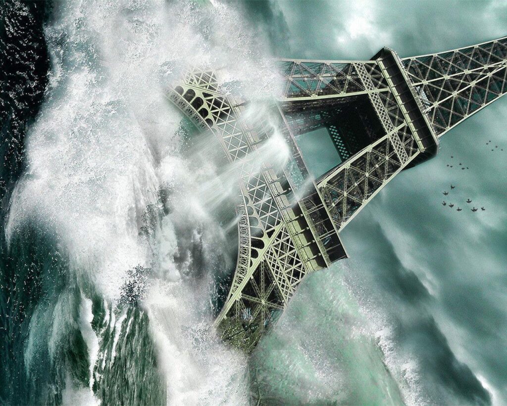 Photography Captivating Tsunami At Eifel Tower Picture Desktop