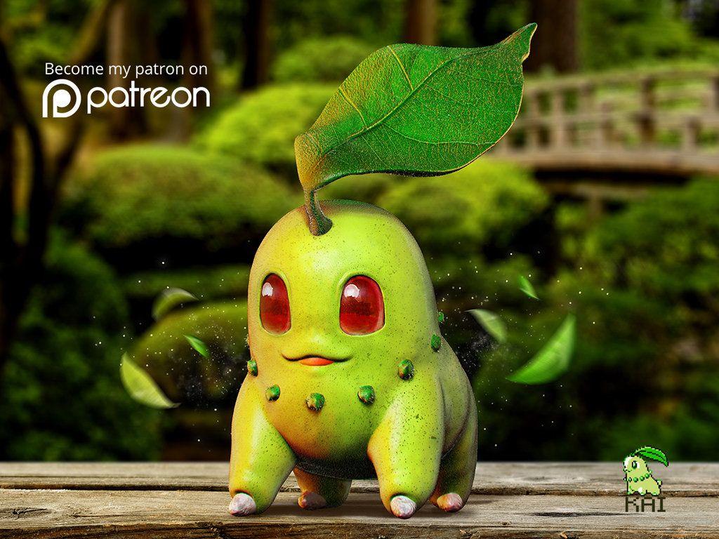 Realistic Pokemon Chikorita by KaiKiato