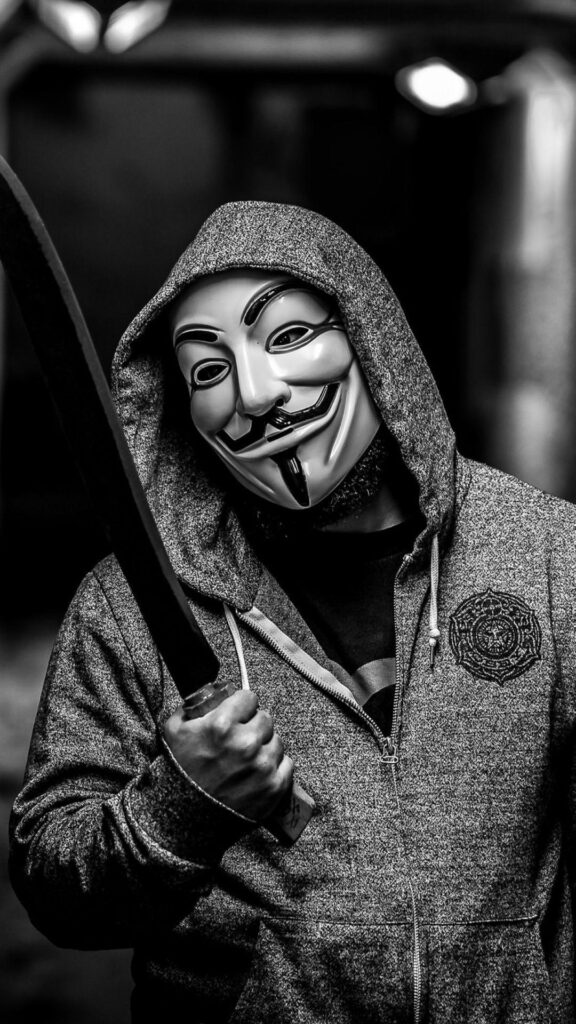 Download Wallpapers Anonymous, Guy fawkes mask, Mask