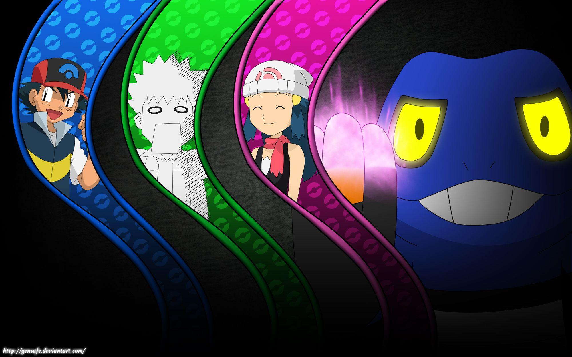 Ash, dawn, brock y croagunk by gensafe