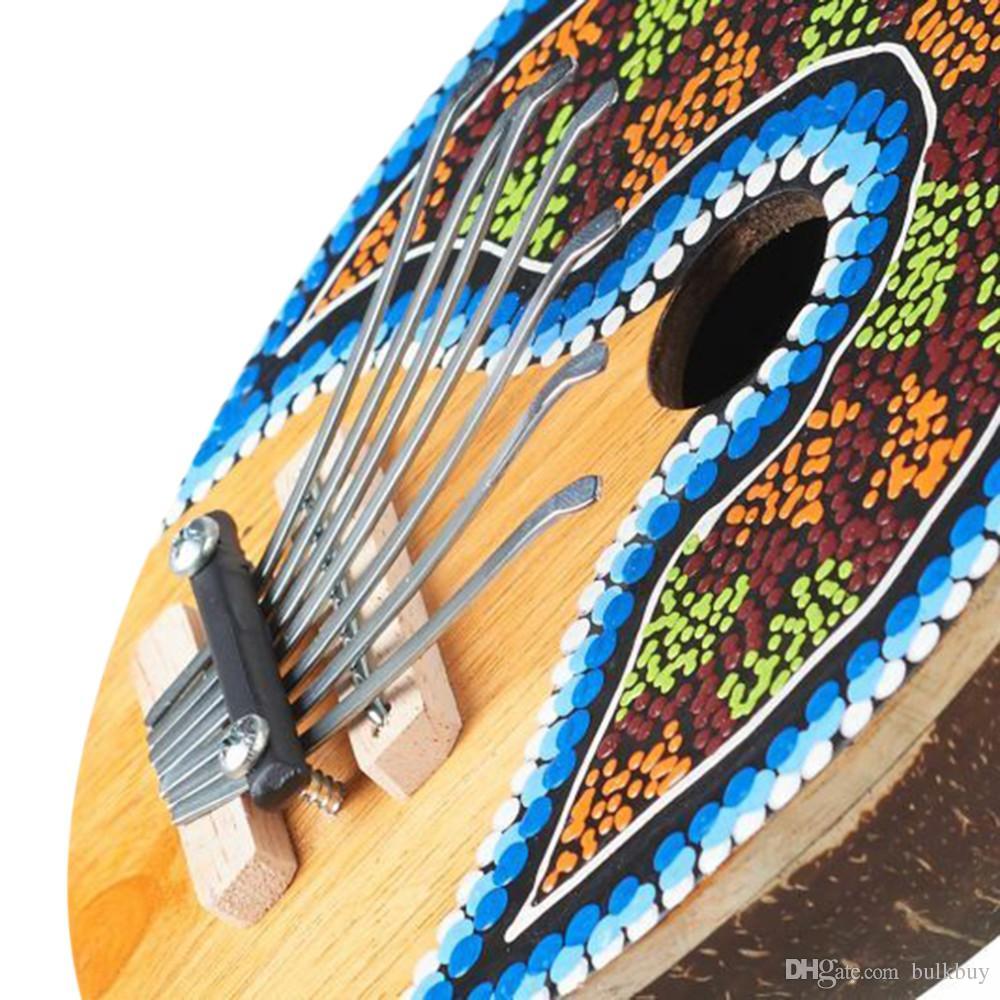 Kalimba Thumb Piano Keys Tunable Coconut Shell Painted