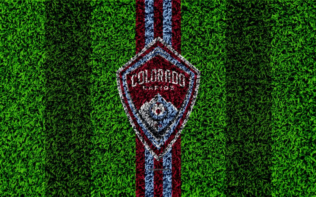Download wallpapers Colorado Rapids, k, MLS, football lawn, logo
