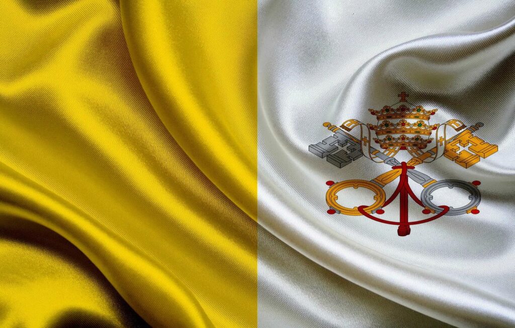 Wallpapers flag, coat of arms, fon, flag, vatican, the Vatican, coat