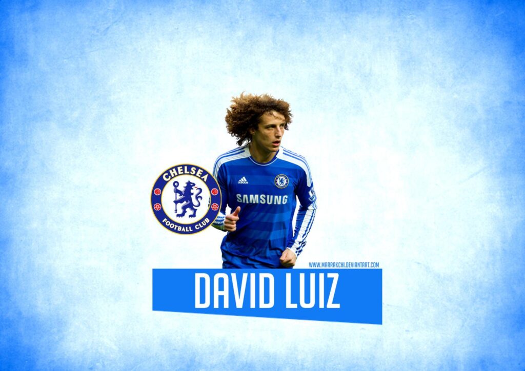 Chelsea David Luiz on the blue backgrounds wallpapers and Wallpaper