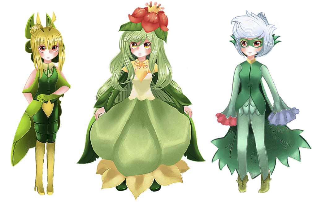 Leavanny, Lilligant, and Roserade by AwesomestPruFru