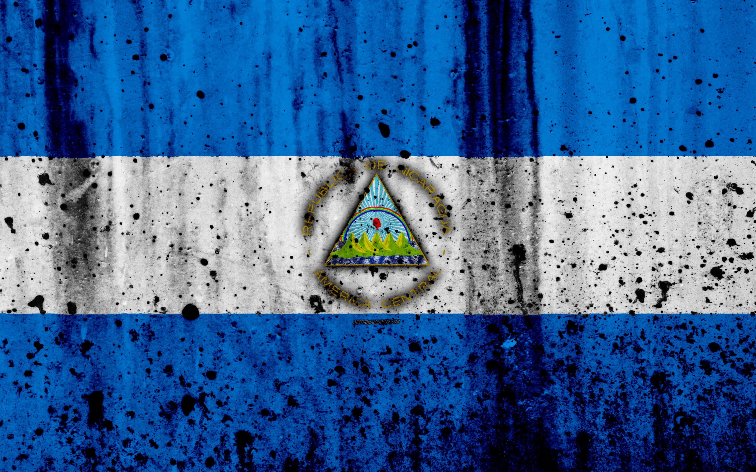 Download wallpapers Nicaraguan flag, k, grunge, flag of Nicaragua