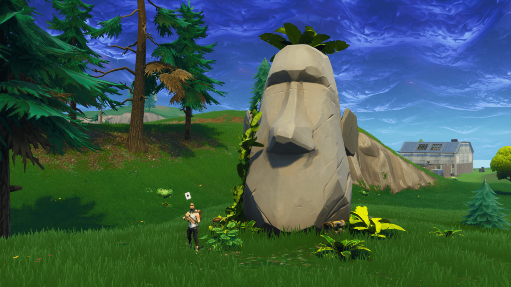 Fortnite search where the Stone Heads are looking location