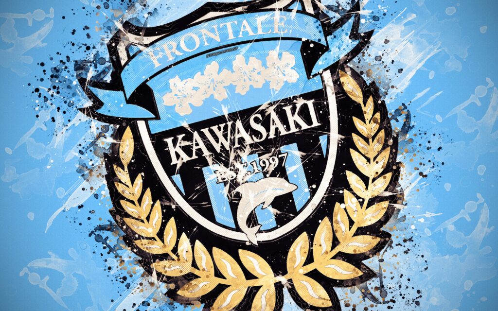 Download wallpapers Kawasaki Frontale FC, k, paint art, logo