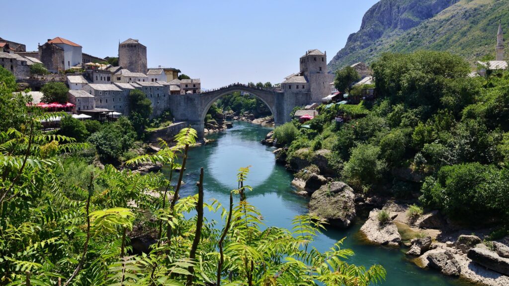 Picture Bosnia and Herzegovina Mostar Bridges Rivers