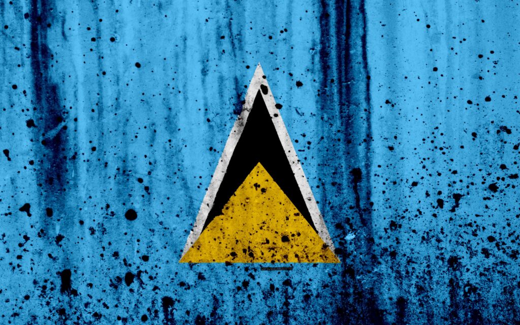 Download wallpapers Saint Lucia flag, k, grunge, North America
