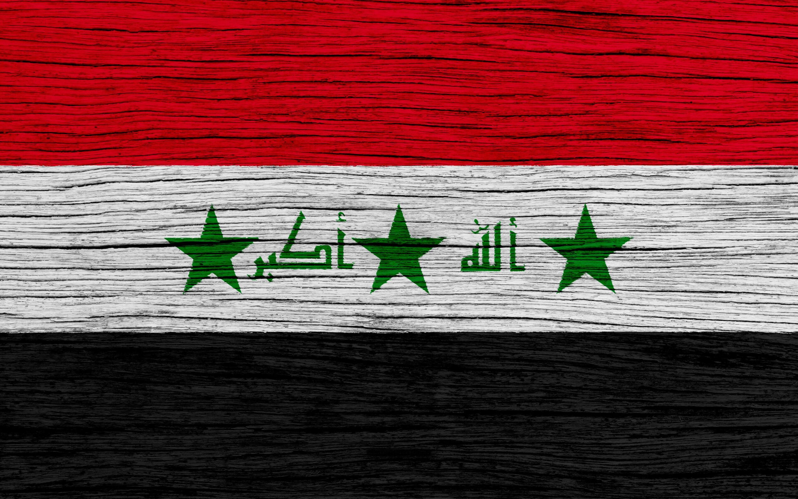 Download wallpapers Flag of Iraq, k, Asia, wooden texture, Iraqi