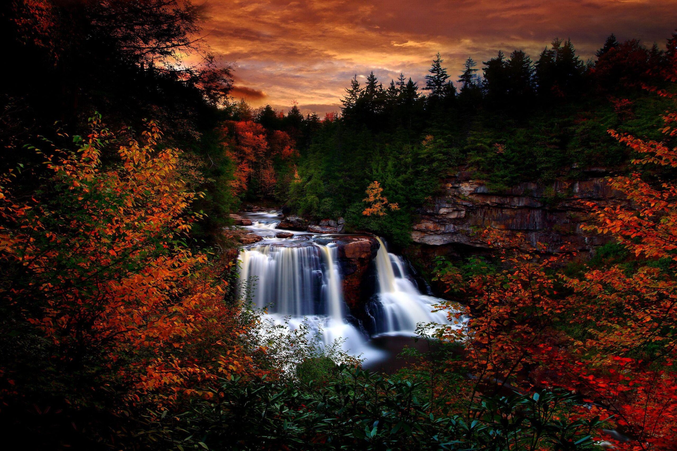 Autumn Waterfall at Blackwater Falls State Park, West Virginia by