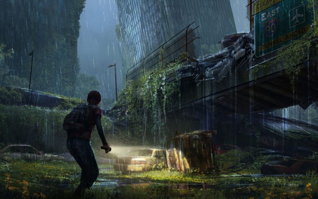 Download wallpapers the last of us, apocalypse, girl, city