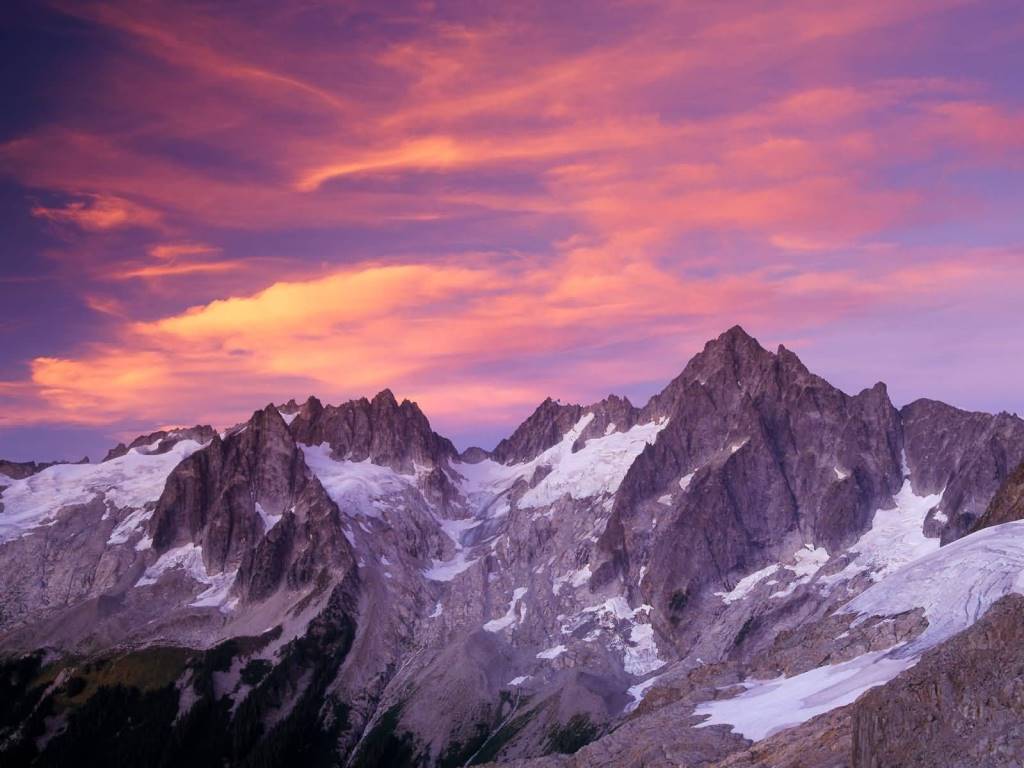 Fabulous Clouds Over Eldorado Peak at Sunset North Cascades