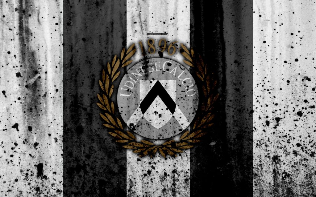 Download wallpapers FC Udinese, k, logo, Serie A, stone texture
