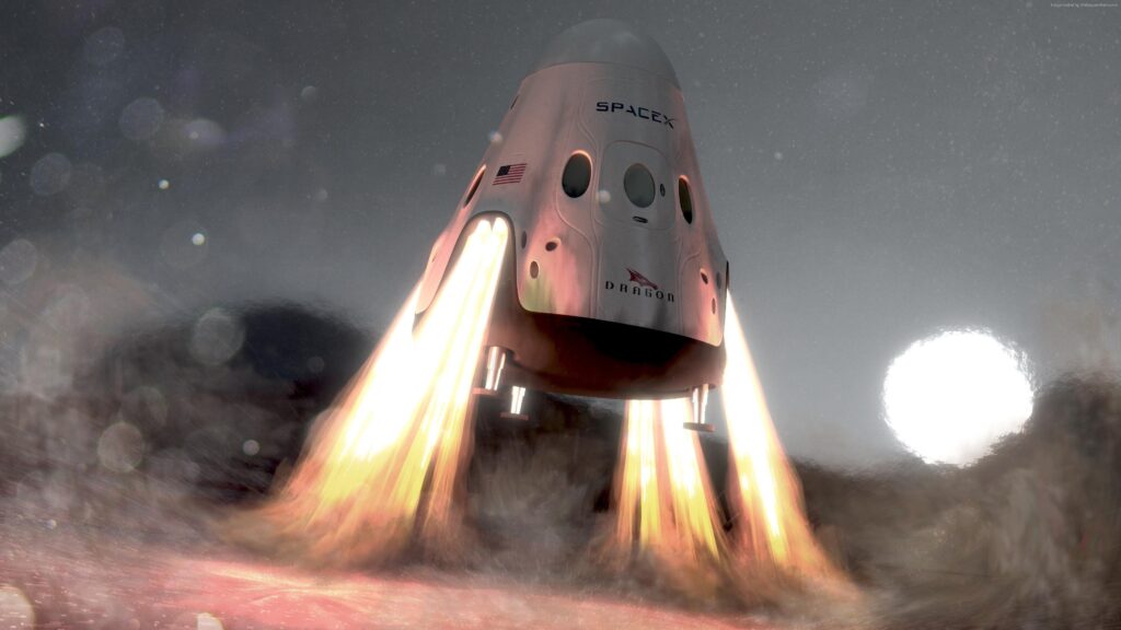 Wallpapers SpaceX, ship, red dragon, mars, Space