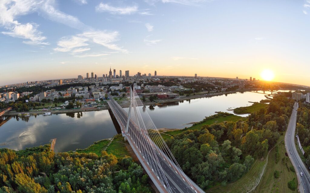 Summer sunset over the Warsaw, Poland wallpapers and Wallpaper