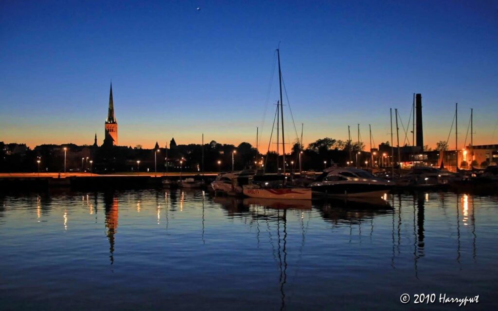 Estonia night and yachts