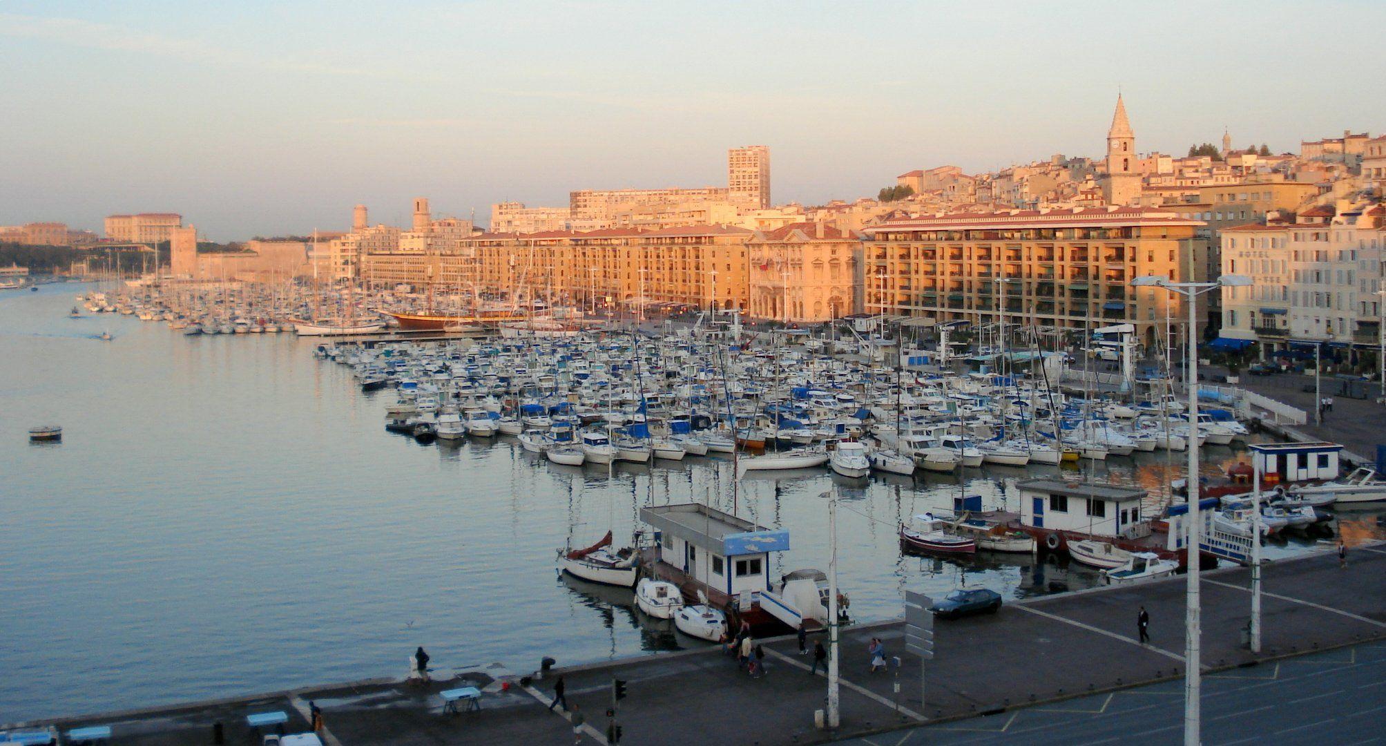 Sunset in the port city of Marseille, France wallpapers and Wallpaper