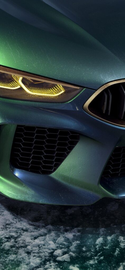 Download wallpapers BMW Concept M Gran Coupé, headlights