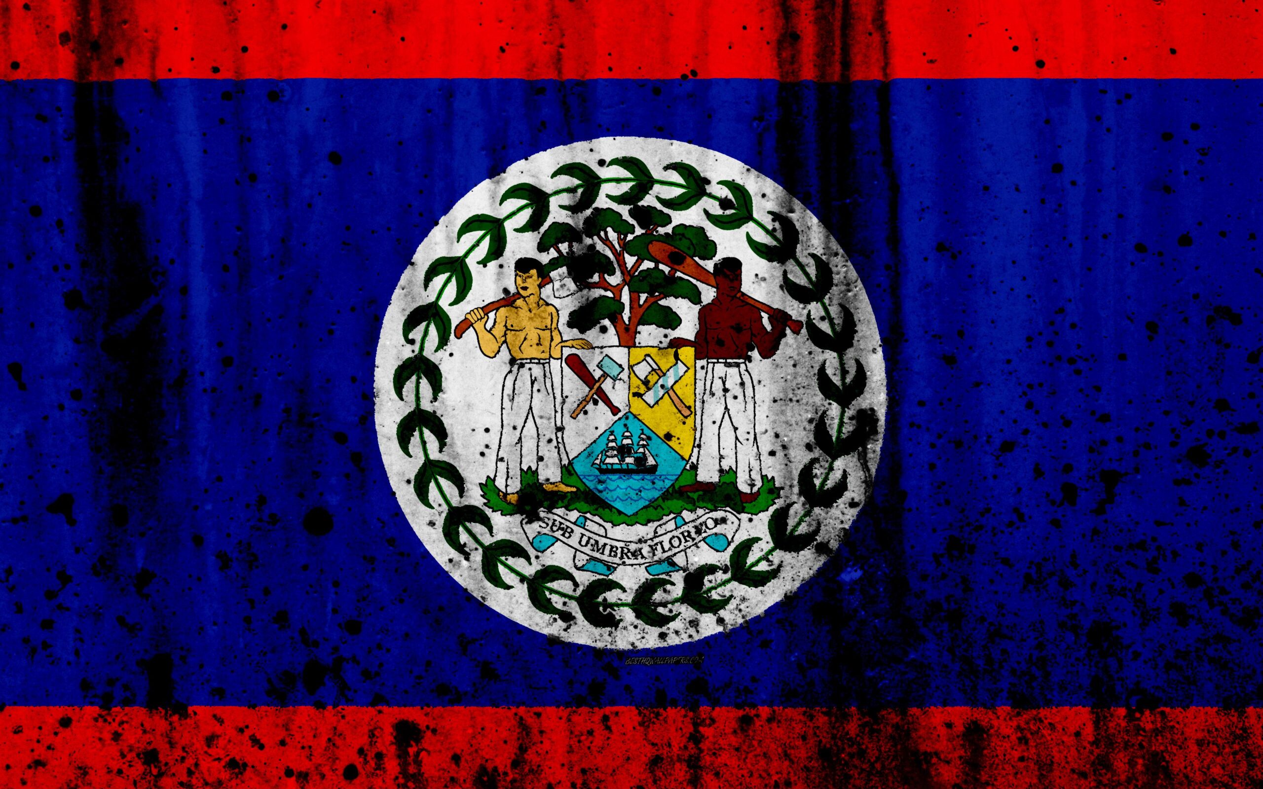 Download wallpapers Belize flag, k, grunge, North America, flag of