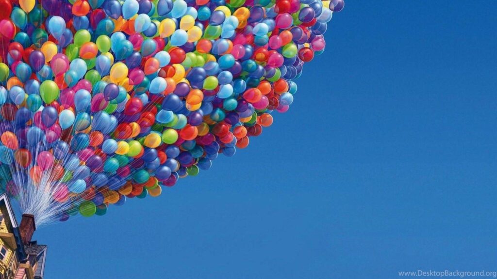 House With Balloons Up Pixar Cartoons Up 2K Wallpapers, Desktop