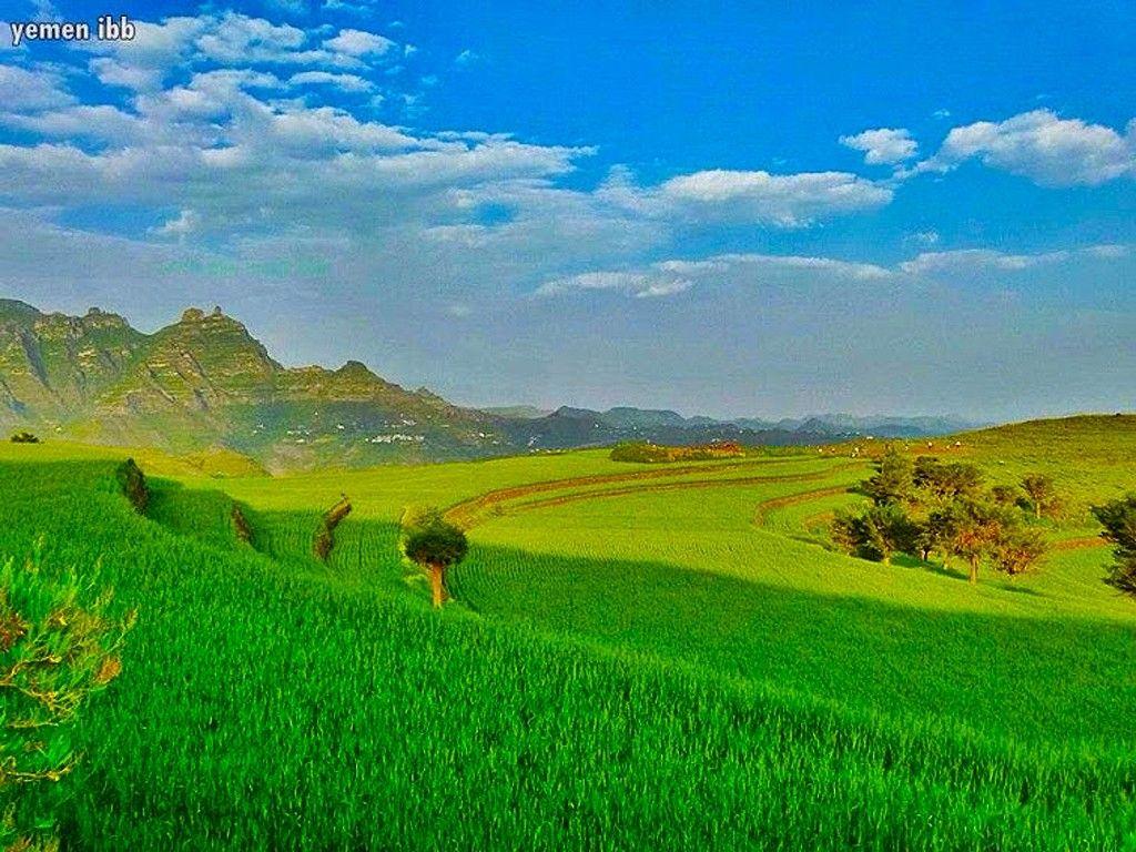 Mountains Yemen Ibb Green Mountains Nature Arabia Fields