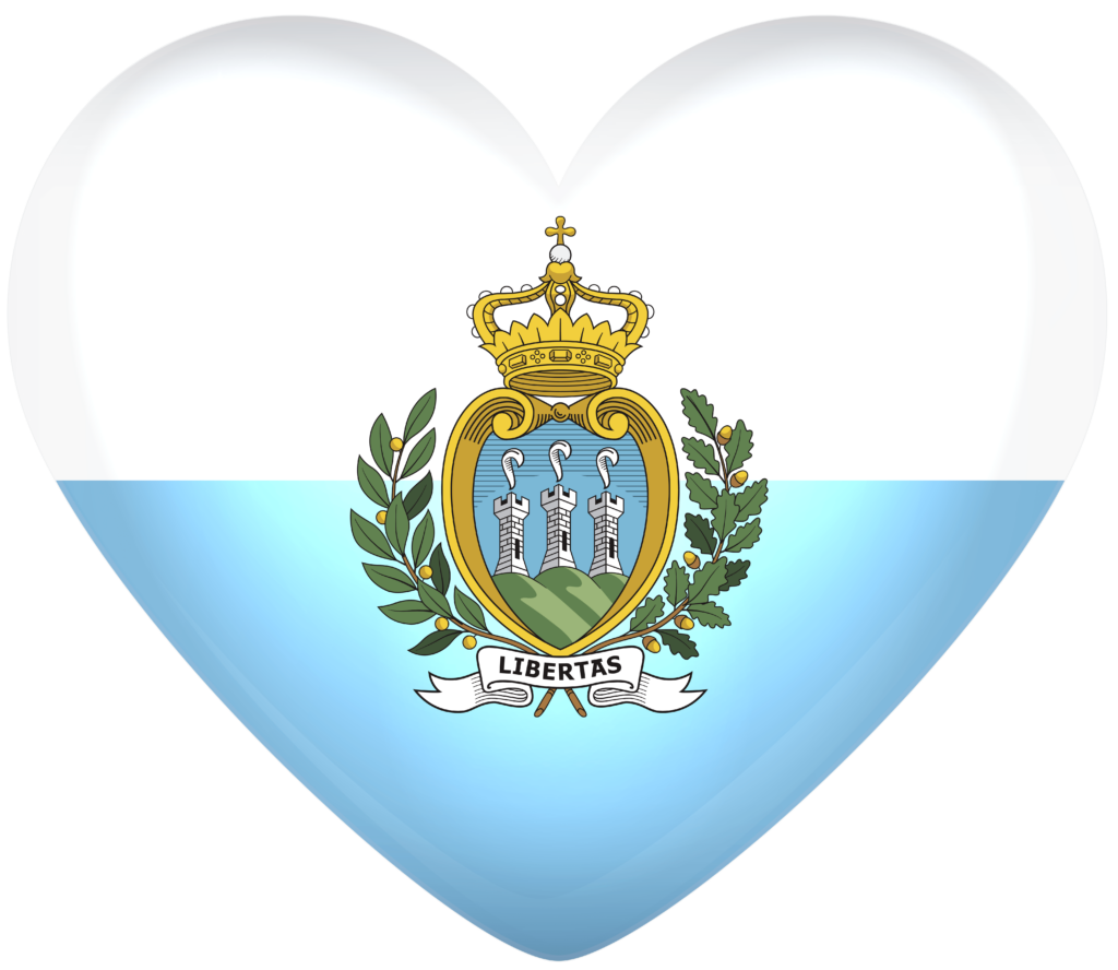San Marino Large Heart Flag