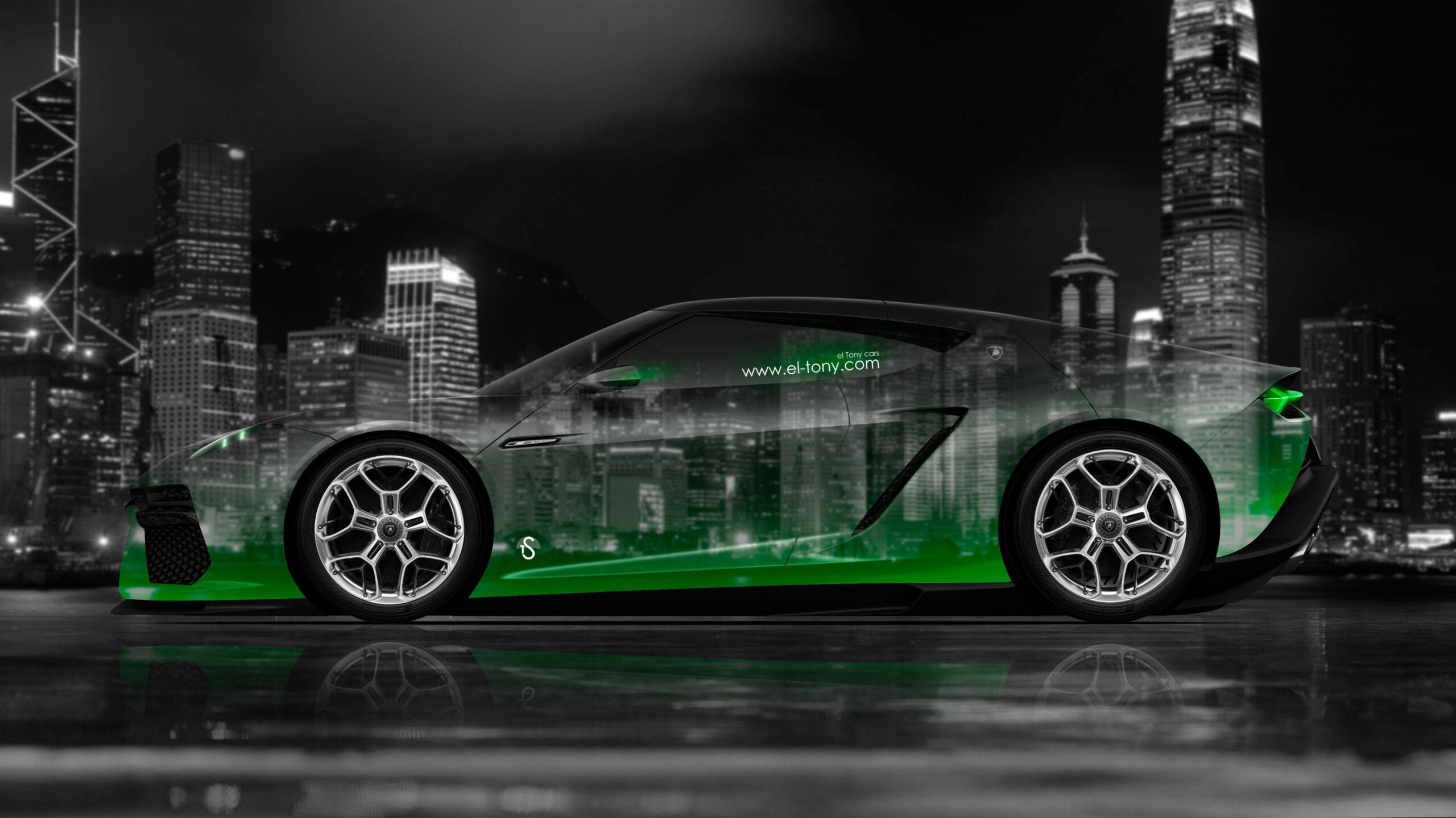 K Lamborghini Asterion Side Crystal City Car