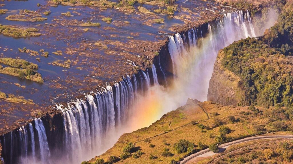 Rainbow Over Victoria Falls At Night 2K Desk 4K Backgrounds