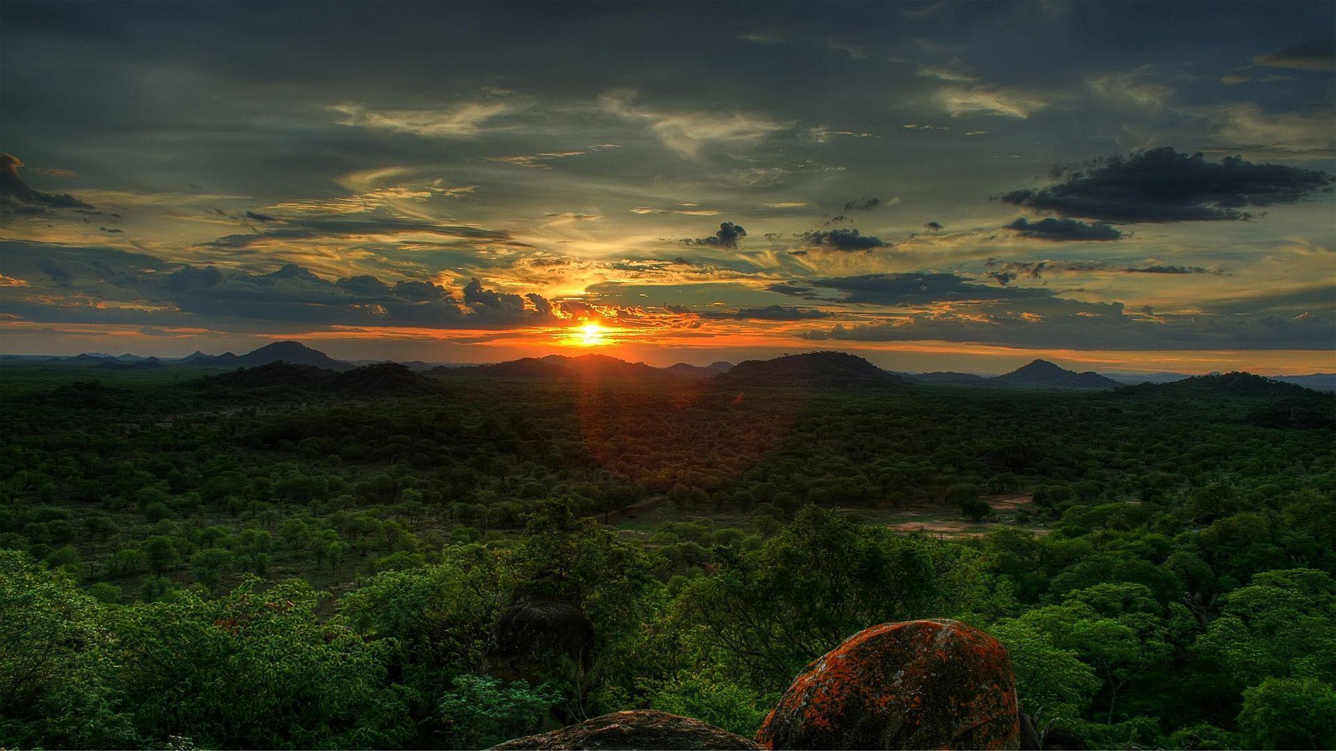 HD Sunset In Africa Wallpapers