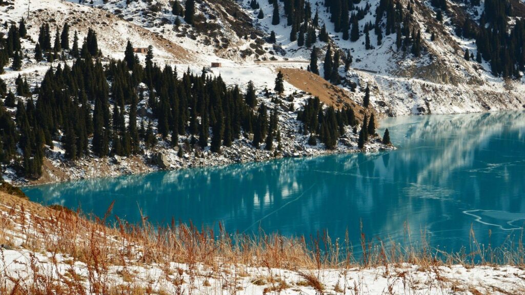 Lakes Located Almaty Kazakhstan Lake Salt City Desk 4K Wallpapers