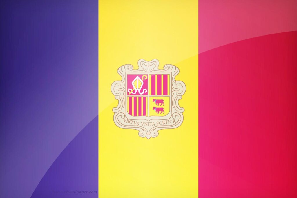 Andorra national flag 2K desk 4K Wallpaper