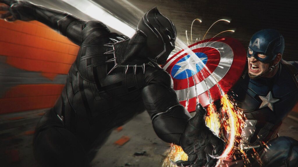 Captain America Vs Black Panther Wallpapers Download in 2K K