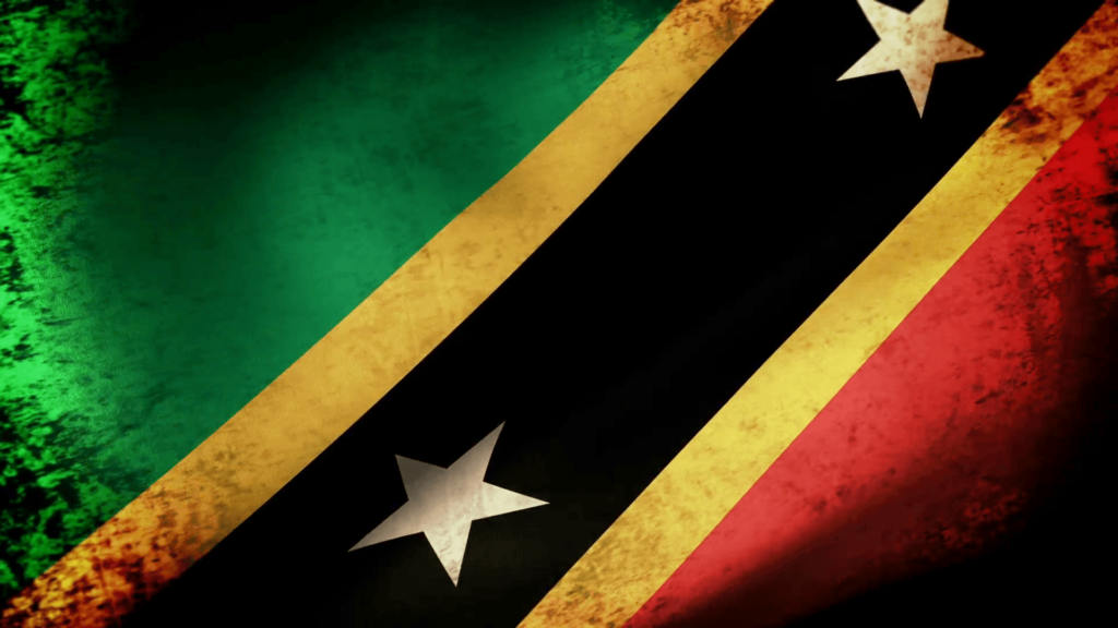 St Kitts & Nevis Flag Waving, grunge look Motion Backgrounds
