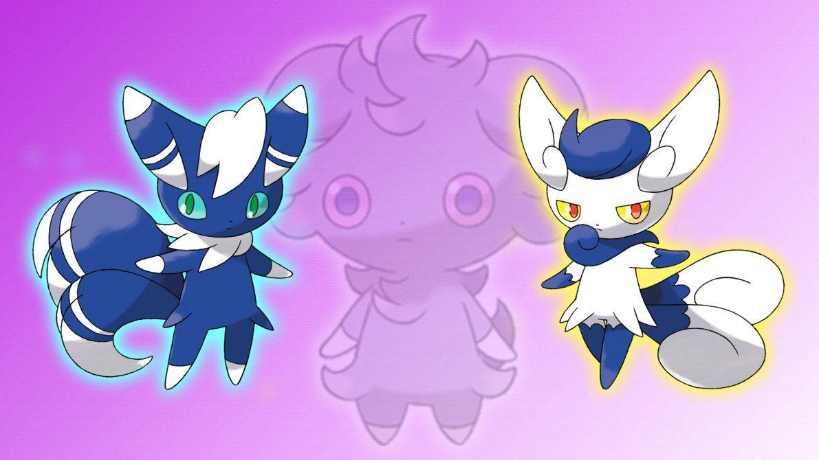 Espurr and Meowstic Wallpapers by Glench