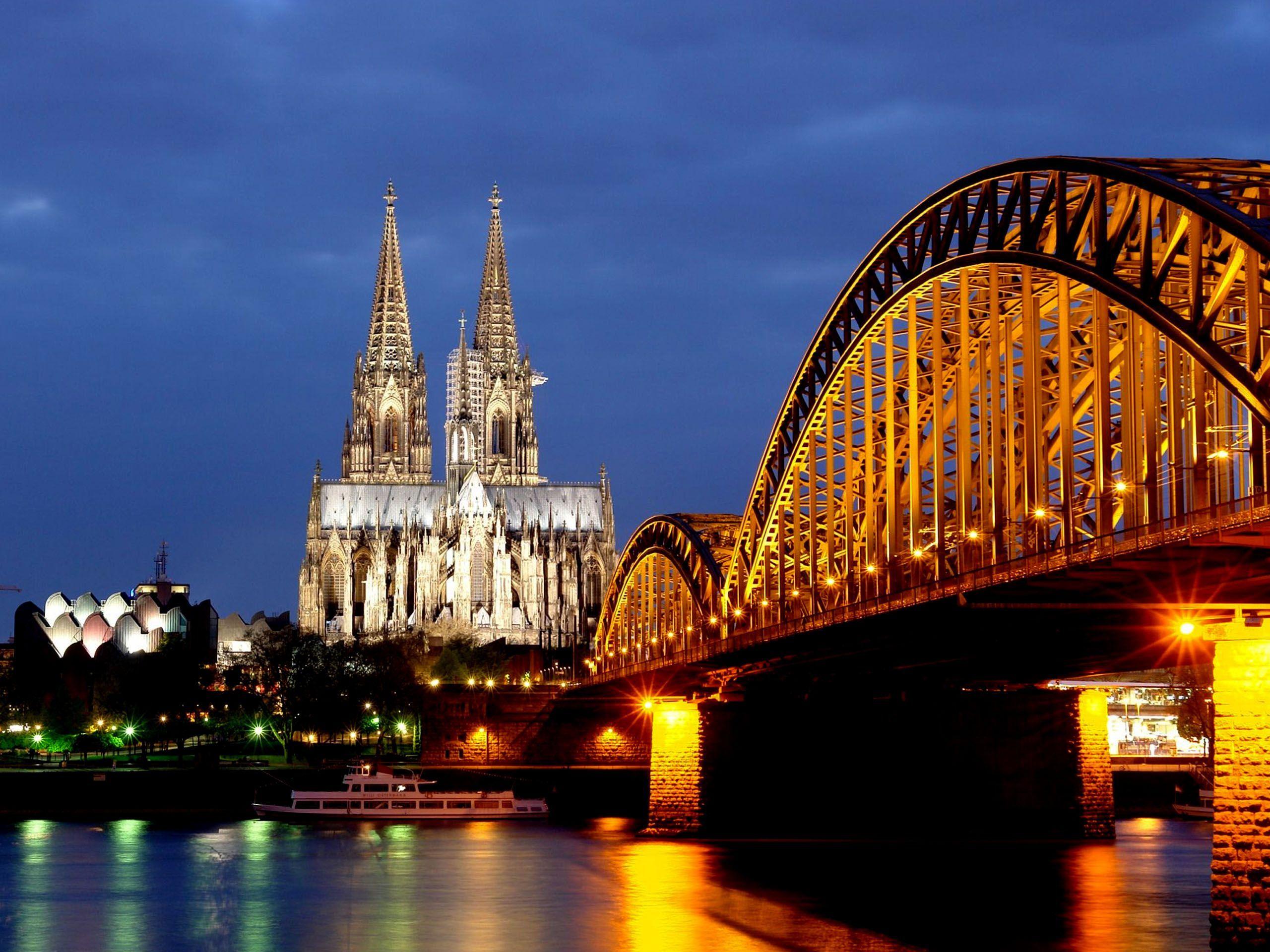 Cologne Cathedral Hohenzollern Bridge Germany wallpapers