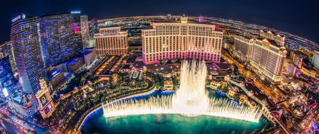 Bellagio Hotel Las Vegas Fountain Show 4K View Wallpapers