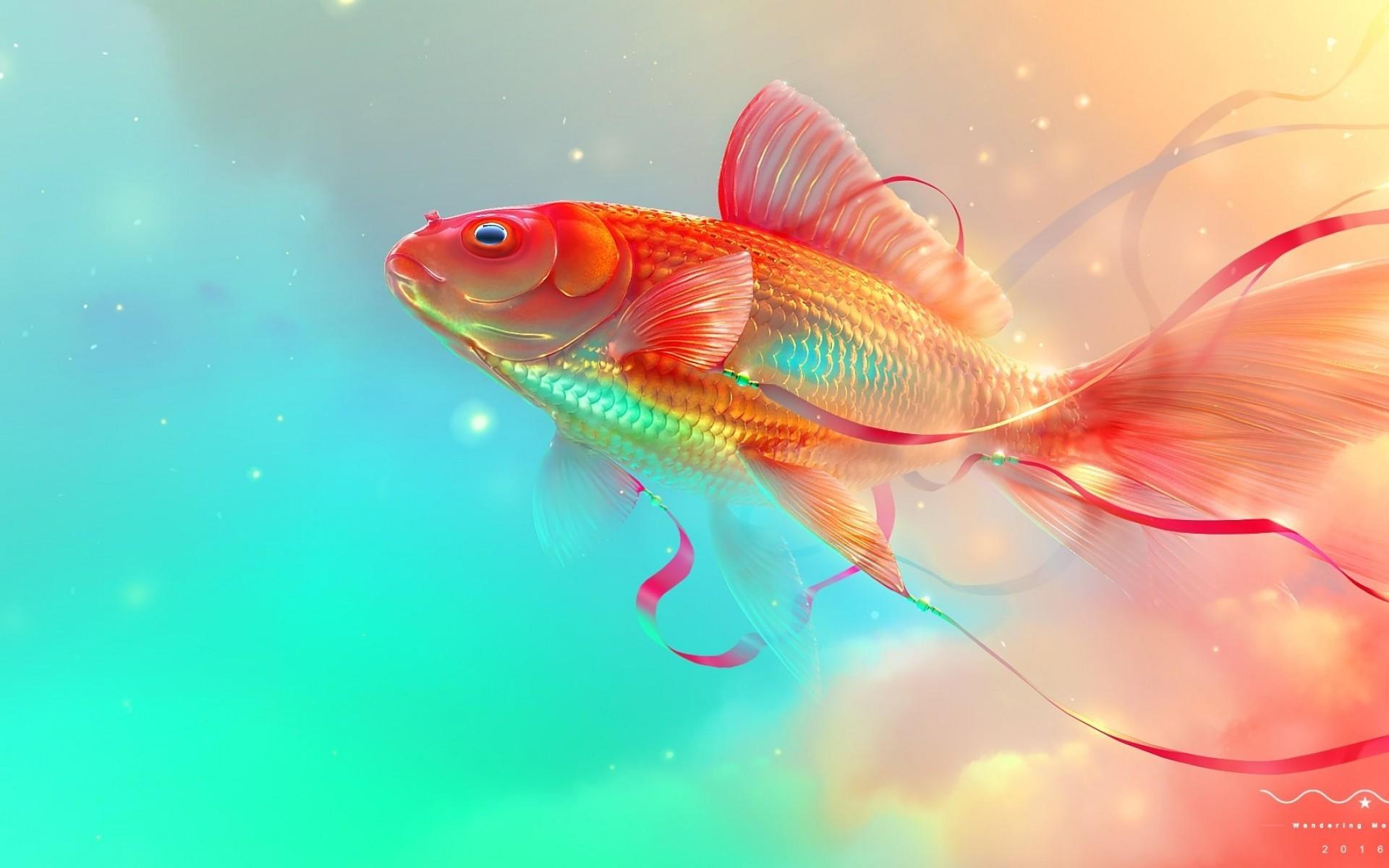 Download Goldfish, Digital Art, Underwater Wallpapers for