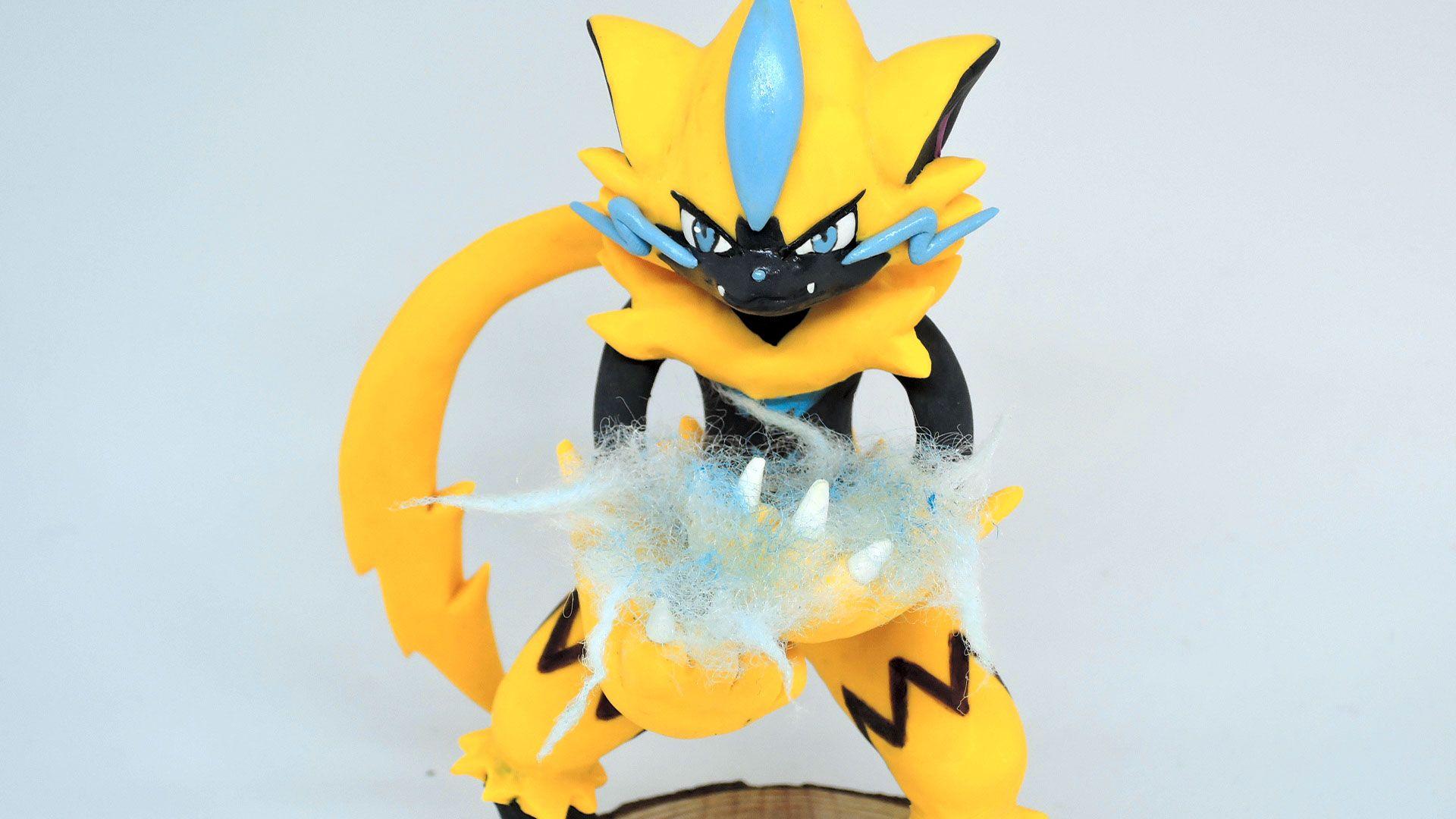 I made Zeraora with sculpey  pokemon