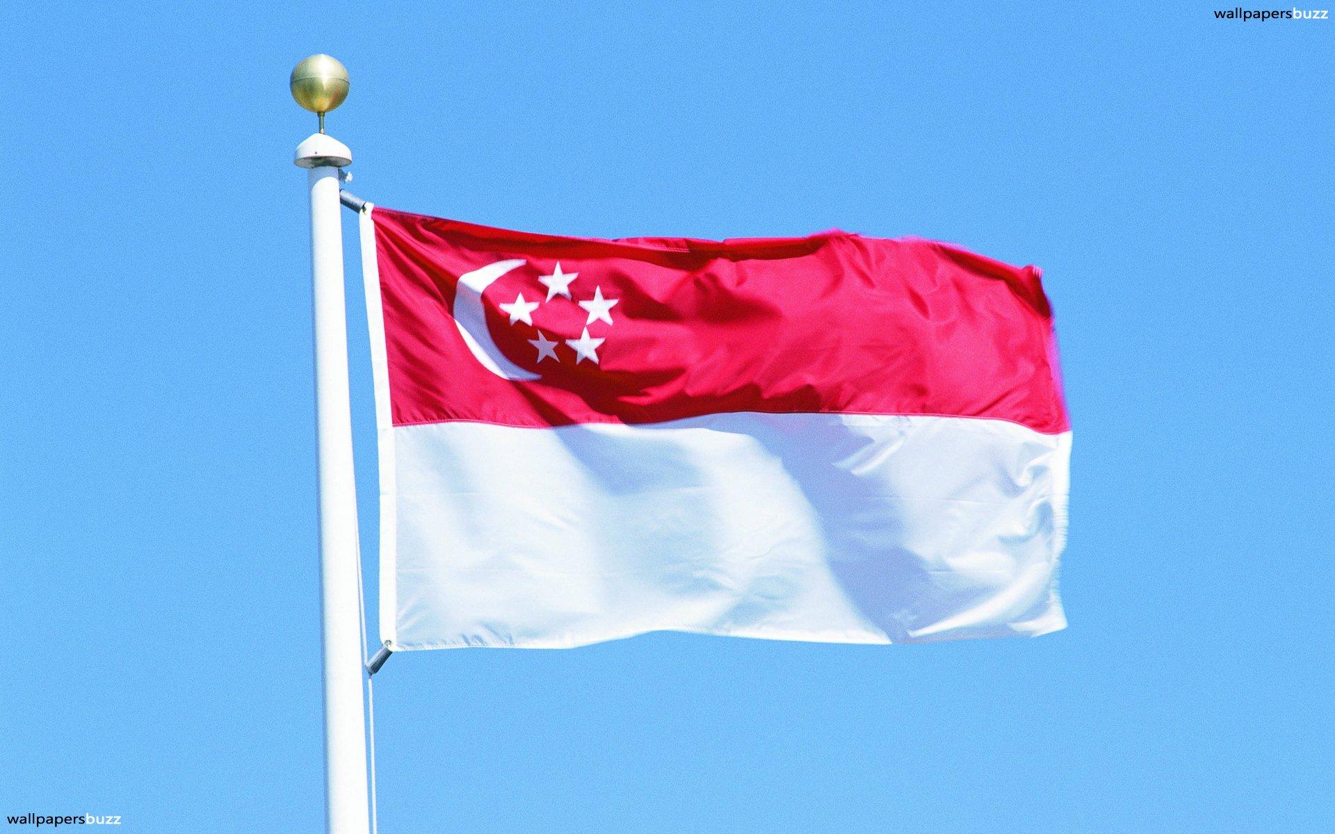 The traditional flag of Singapore 2K Wallpapers