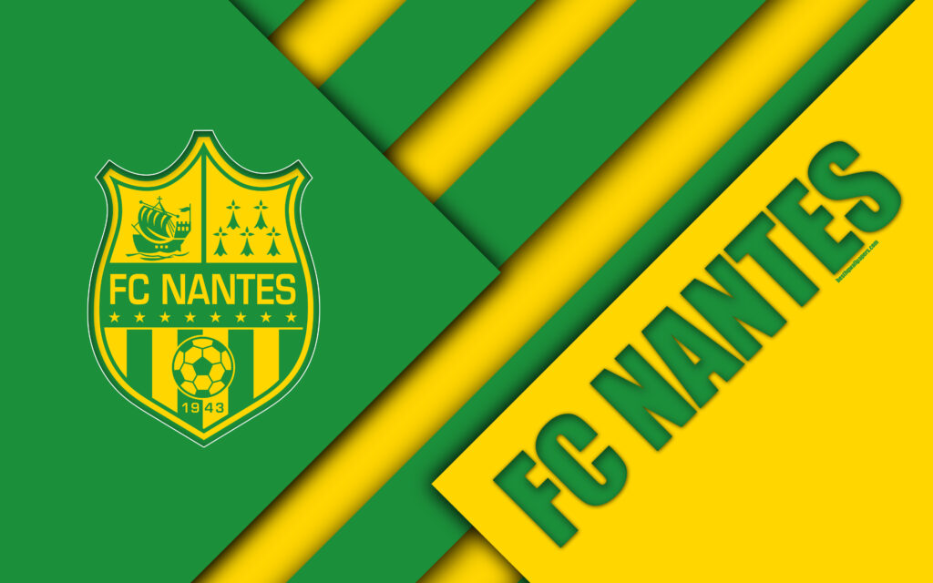 Download wallpapers FC Nantes, k, material design, logo, French