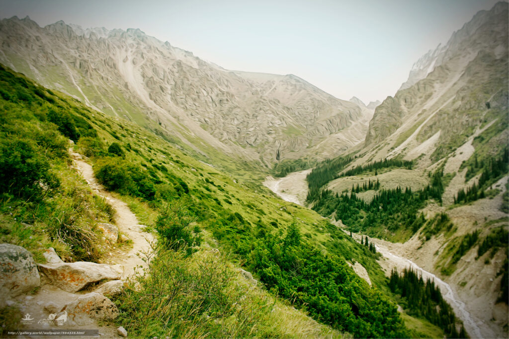 Download wallpapers Kyrgyzstan, Bishkek, mountaineering, nature free