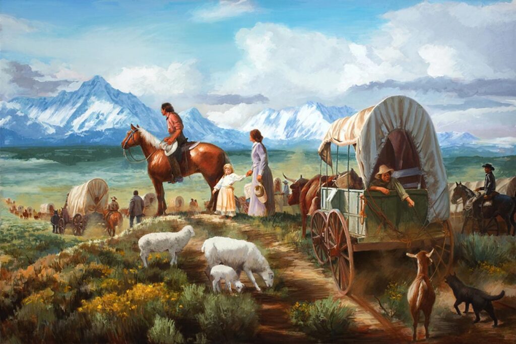 First wagon train crosses to Oregon