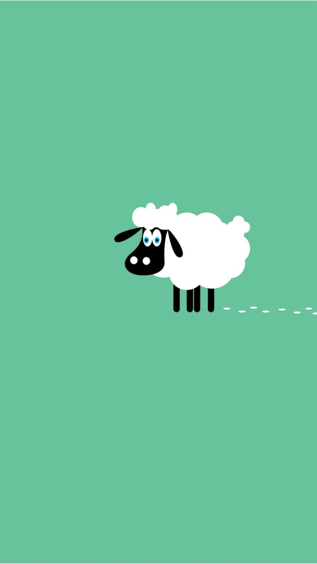 Sheep Animals Minimalistic Wallpapers for iPhone