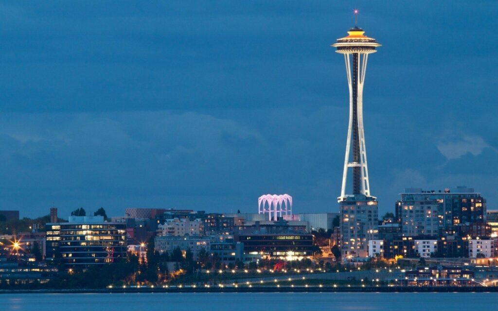 Space Needle Tower In Seattle Washington USA