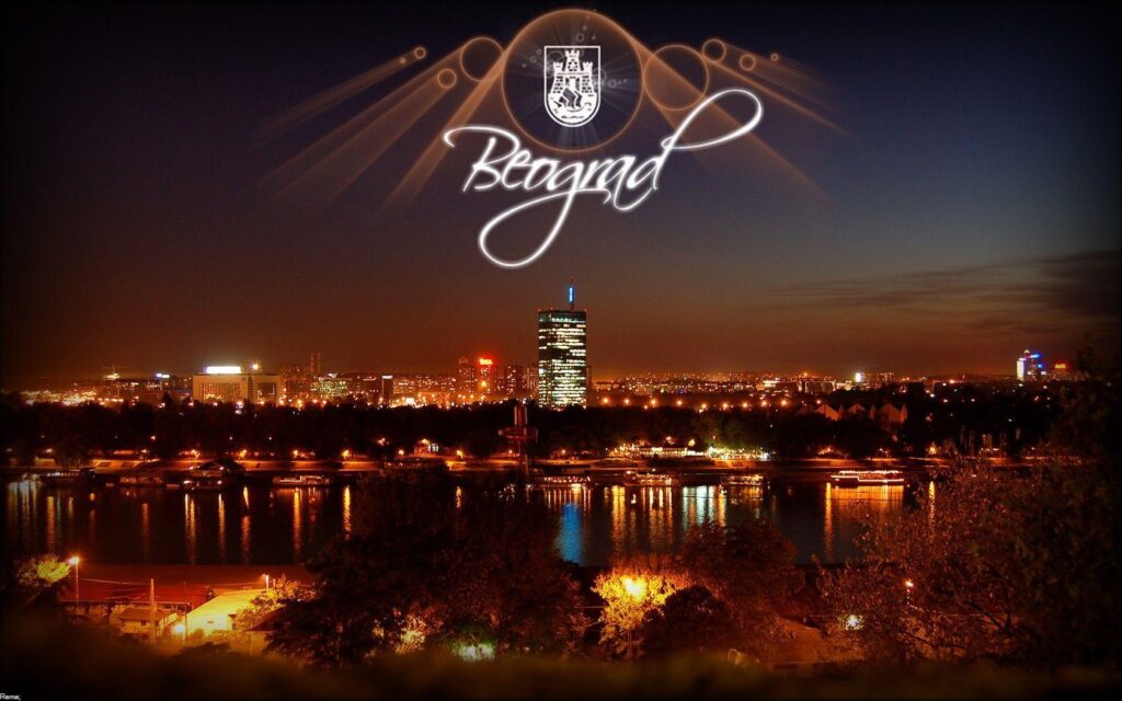 Modern Belgrade Night Beograd III Serbia City Fullscreen