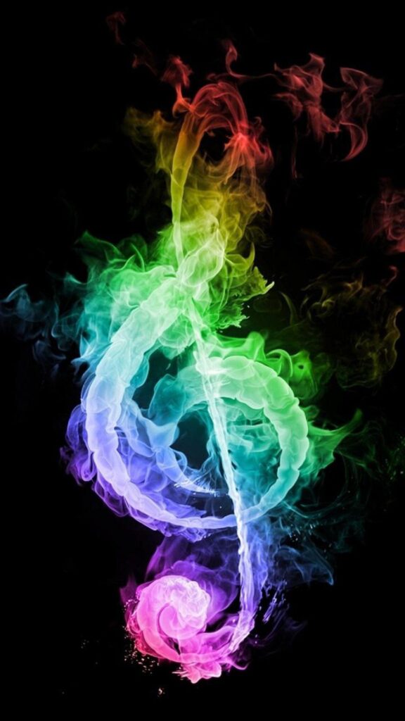 Download Colored Flames Musical Note Android Wallpapers